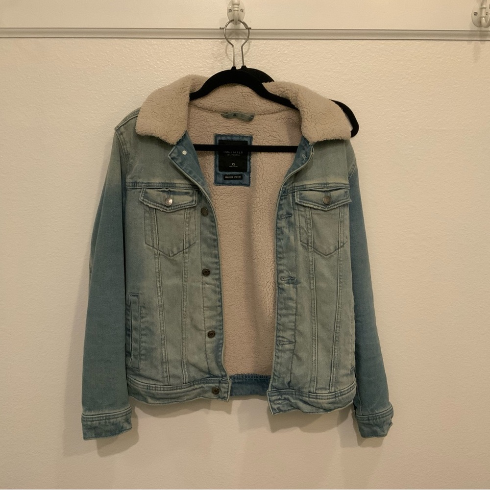 Denim Sherpa-Lined Hollister Jacket